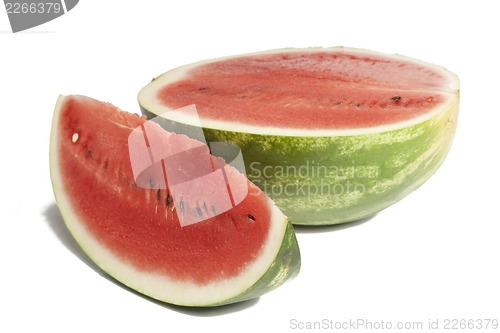 Image of Watermelon and slice of watermelon isolated on white background
