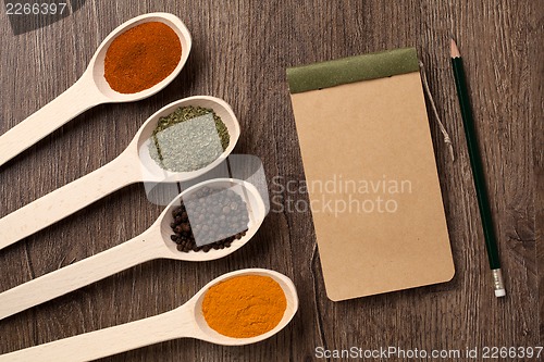 Image of notebook and pencil for recipes