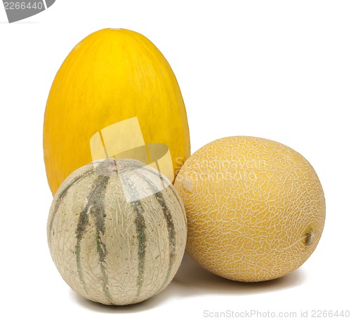 Image of Melons as a healthy ingredient in many diet product on white background