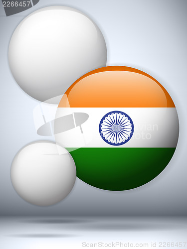 Image of India Flag Glossy Button