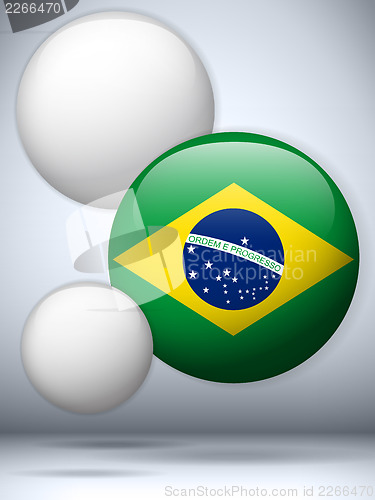 Image of Brazil Flag Glossy Button