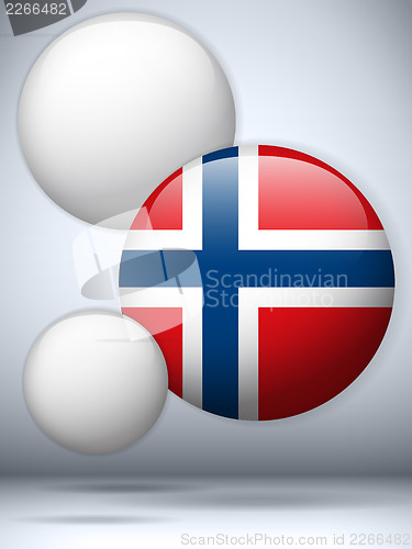 Image of Norway Flag Glossy Button