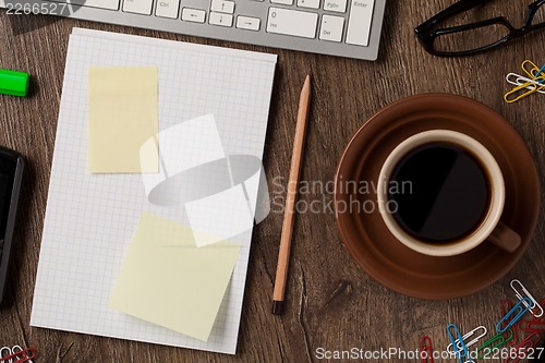 Image of Notebook and office supplies