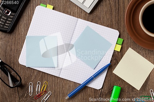 Image of Notebook and office supplies