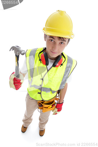 Image of Builder standing with hammer