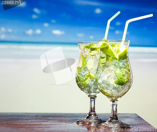 Image of cocktail with lime and mint