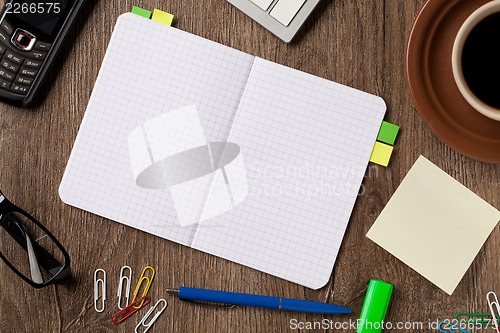 Image of Notebook and office supplies