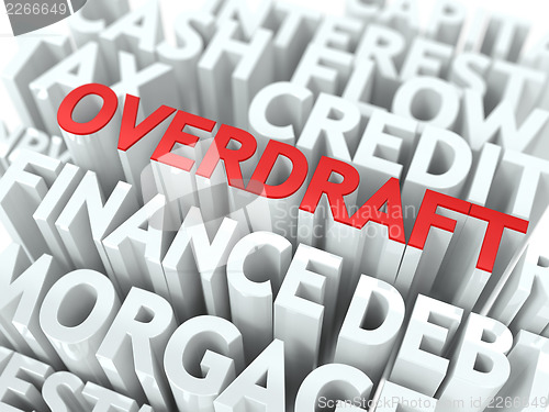 Image of Overdraft. The Wordcloud Concept.