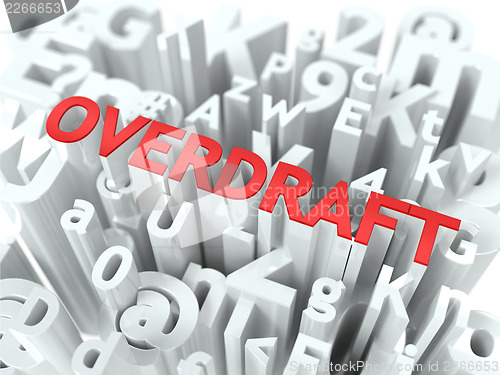 Image of Overdraft. The Wordcloud Concept.