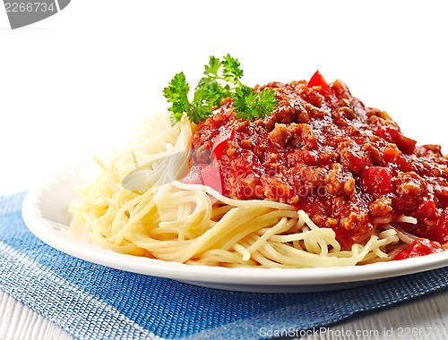 Image of Spaghetti with minced meat and cheese