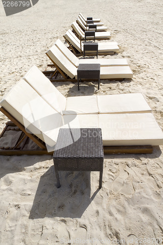 Image of Row of Beach Loungers