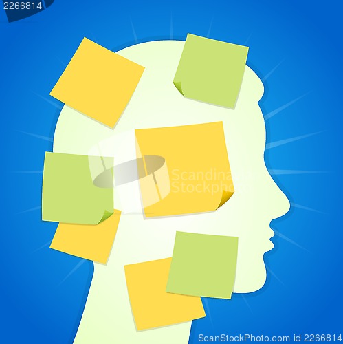 Image of Paper Sticker on Blue Background