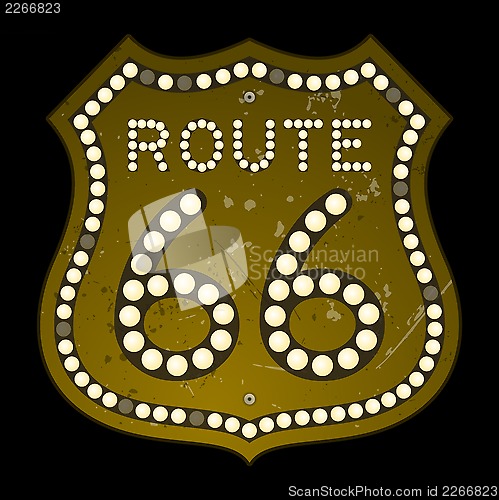 Image of Illuminated Route 66 Sign