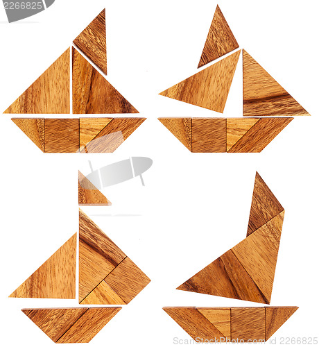 Image of tangram sailing boats