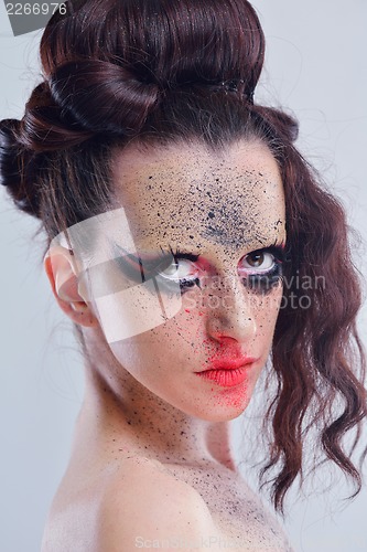 Image of Beautiful Woman with  Luxury Makeup