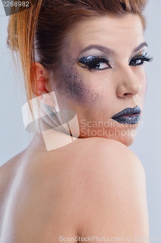 Image of Beautiful Woman with  Luxury Makeup