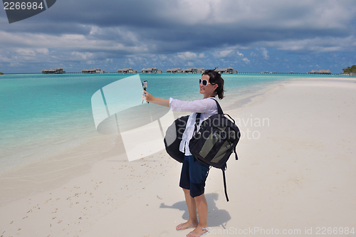 Image of happy woman at summer