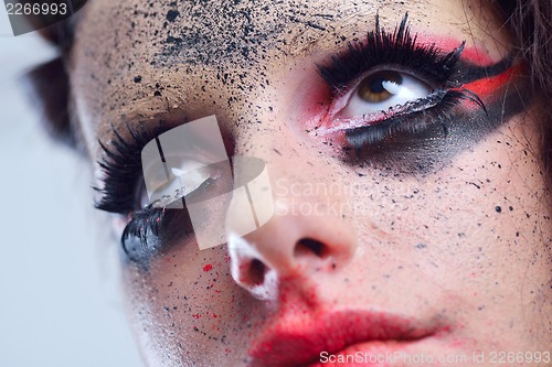 Image of Beautiful Woman with  Luxury Makeup