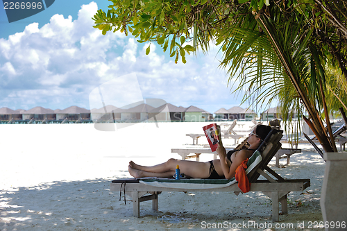 Image of happy woman at summer