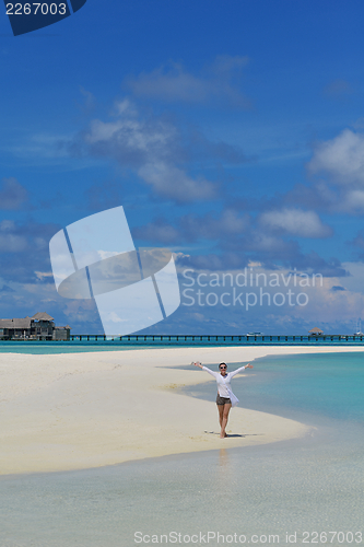 Image of happy woman at summer