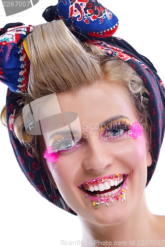 Image of Beautiful Woman with  Luxury Makeup