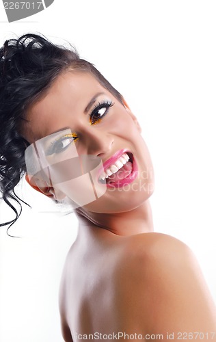 Image of Beautiful Woman with  Luxury Makeup