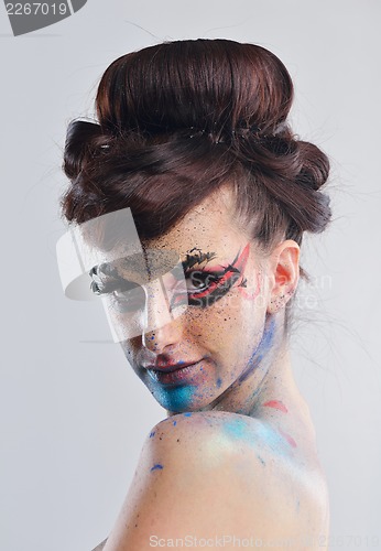 Image of Beautiful Woman with  Luxury Makeup
