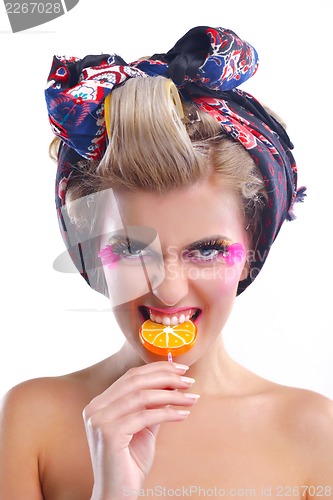 Image of Beautiful Woman with  Luxury Makeup