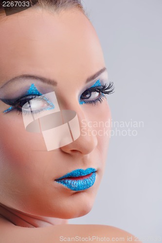 Image of Beautiful Woman with  Luxury Makeup