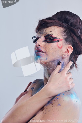 Image of Beautiful Woman with  Luxury Makeup