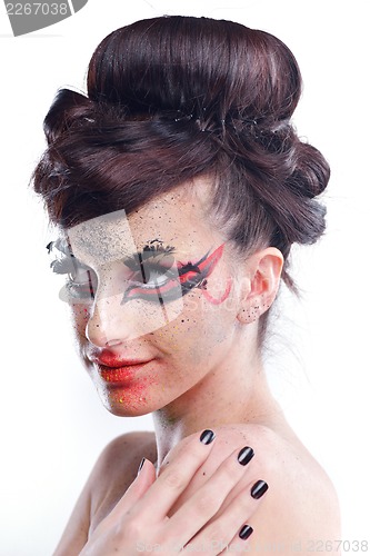 Image of Beautiful Woman with  Luxury Makeup