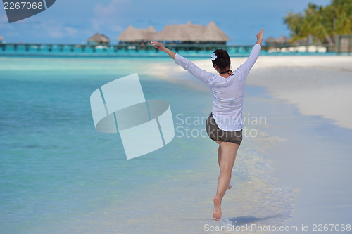 Image of happy woman at summer
