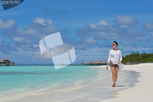 Image of happy woman at summer