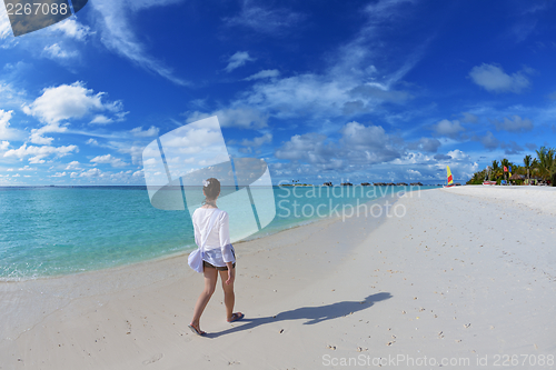 Image of happy woman at summer