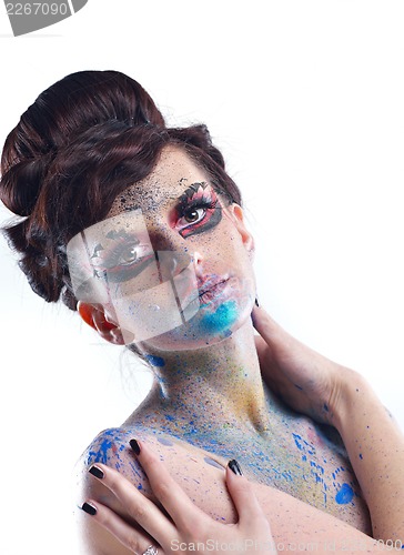 Image of Beautiful Woman with  Luxury Makeup