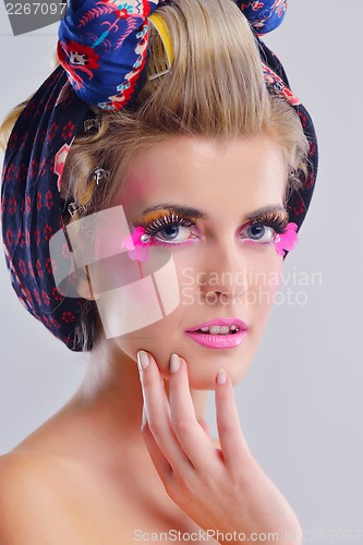 Image of Beautiful Woman with  Luxury Makeup