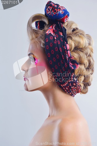 Image of Beautiful Woman with  Luxury Makeup
