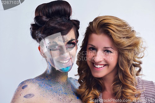 Image of Beautiful Woman with  Luxury Makeup