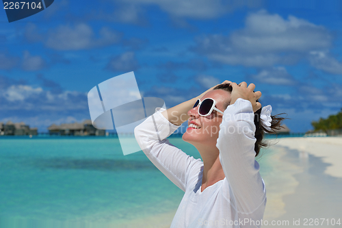 Image of happy woman at summer