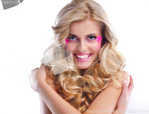 Image of Beautiful Woman with  Luxury Makeup
