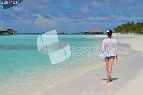 Image of happy woman at summer