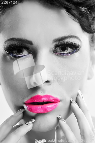 Image of Beautiful Woman with  Luxury Makeup