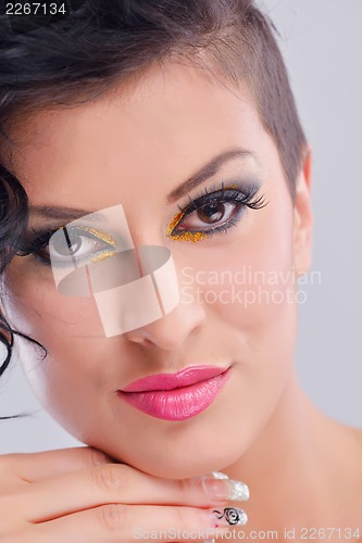 Image of Beautiful Woman with  Luxury Makeup