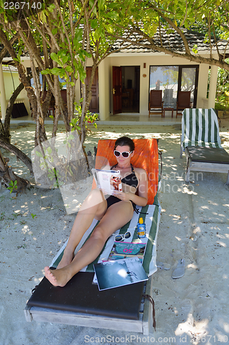 Image of happy woman at summer