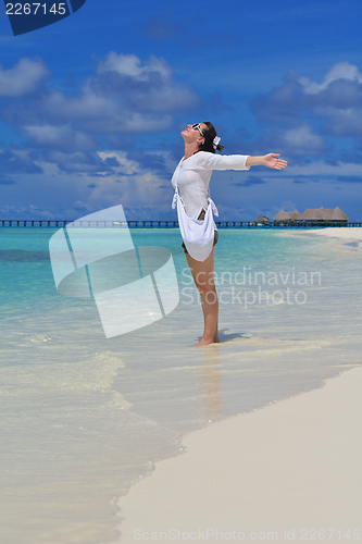 Image of happy woman at summer