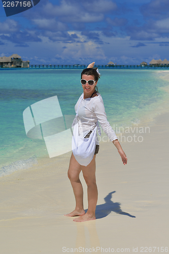 Image of happy woman at summer