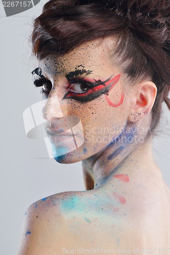 Image of Beautiful Woman with  Luxury Makeup