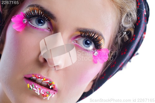Image of Beautiful Woman with  Luxury Makeup