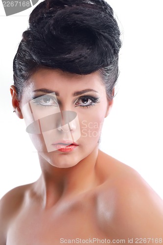 Image of Beautiful Woman with  Luxury Makeup