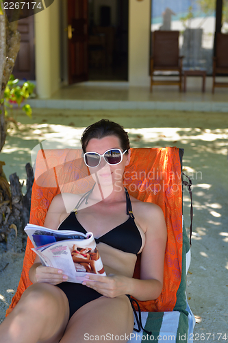 Image of happy woman at summer